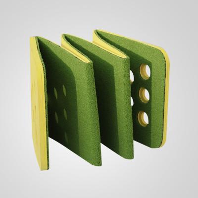 China Custom Logo Golf Putting Green Artificial Grass Practice Mat OEM Size 300*75cm Artificial Grass 6 Parts Folded Golf Mat for sale