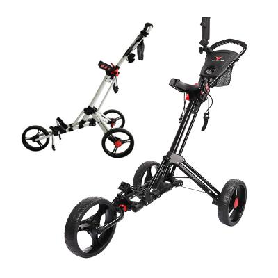 China PLAYEAGLE golf cart 3 wheels aluminum alloy non-automatic pull cart aluminum golf carts foldable for sale for sale