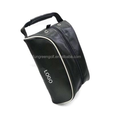 China PU embroider logo golf shoes bags travel tote bag pu / naylon storage ventilated shoe bag for sale