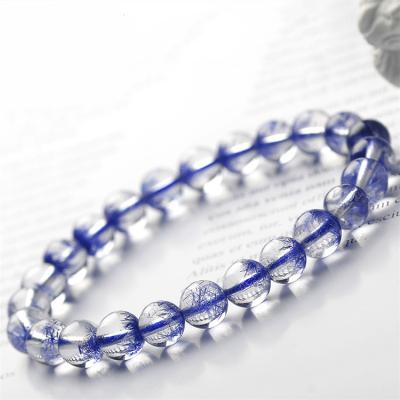 China Promote High Quality Natural Crystal Bracelet Blue Line Stone Bracelet Blood Circulation Vitality Hair Vitality Hair Gift Female Gem Jewelry for sale