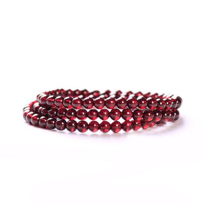 China Raw Natural Gem Stones Gemstone Bead Stones FASHIONABLE Necklace Pearl Garnet Stone Bracelet Red for sale