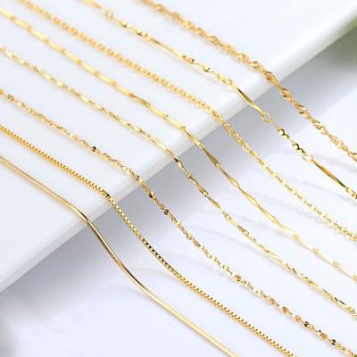 China TRENDY Gold Plated 925 Sterling Silver Necklace Gold Color , Silver Female Neck Chain for sale