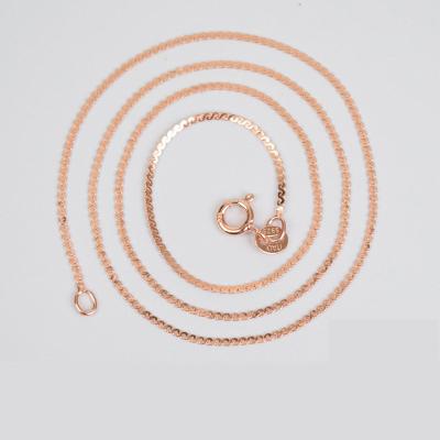 China FASHIONABLE 925 Sterling Silver Plated rose simple silver gold chain necklace women's short clavicle base chain for sale