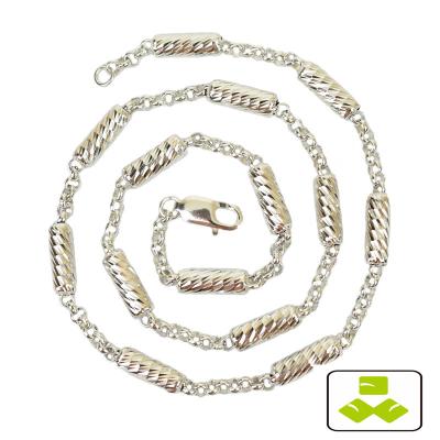 China FASHIONABLE S925 sterling silver chunky pearl chain men's necklace, plated with white gold and silver chain for sale