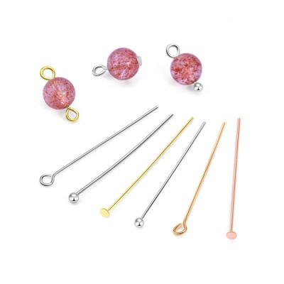 China Jewelry making S925 Sterling Silver 9 shaped needle pearl head t-shaped needle flat head earrings accessories manufacturer wholesale for sale