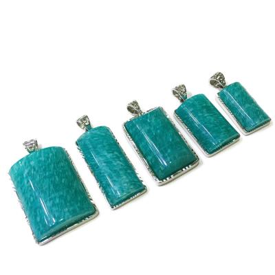 China CLASSIC High Quality Natural Amazonite Tumbled Stone Crystal Palm Stone Pendant For Gift for sale