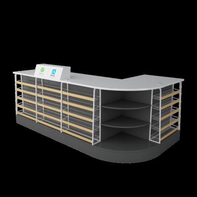 China Easy installation Low Price Custom Retail Checkout Counter Supermaarket Checkout Counter For Supermarket for sale