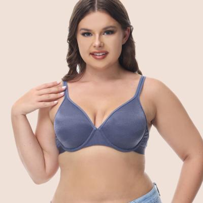 China Wholesale New Full Coverage QUICK DRY Smooth Bra Plus Size Cups Gather Comfortable Simple Plus Size Breathable Bra for sale