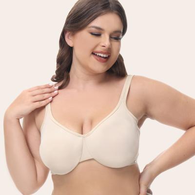 China Wholesale QUICK DRY wholesale ultra-thin plus size bra supplier full cup European and American basic simple breathable comfortable plus size bra for sale