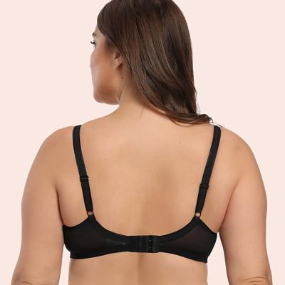 China Supplier high quality ladies QUICK DRY plus size full coverage thin cup bra push up comfortable plus size lingerie nylon plus size bra for sale