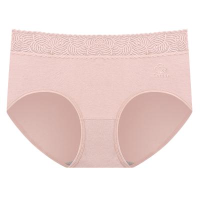 China GN Antibacterial Summer High Quality Women's Large Size Cotton Briefs Waist Increase Mid-rise Lace Underwear Breathable Panties for sale