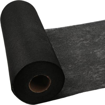 China Fusible Black Iron-On Non-Woven, 11.4 inch x 33 yd Polyester Non-Woven Interfacing Lightweight Non-Woven for Sewing Quilting Crafting for sale