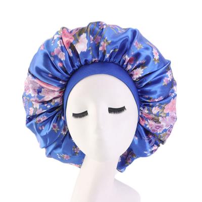 China European and American style Abeis bonnet stain hair bonnets with elastic soft band for color women satin sleep bonnet bonnet for sale