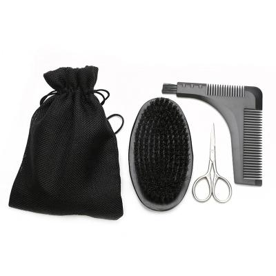 China New Design Beard Care Kit Trimming Beard Brush and Comb Set Men Beard Grooming Kit Nondisposable for sale