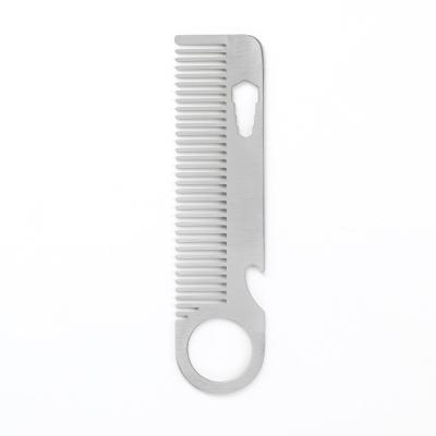 China Modern Abeis Personalized Hanging Beard Comb Product Hole Stainless Steel Custom Beard Brush For Men for sale