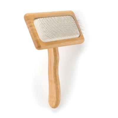 China Abeis Factory Price 100% Haruki Wood Durable Air Cleaning Natural Animal Slicker Brush for sale