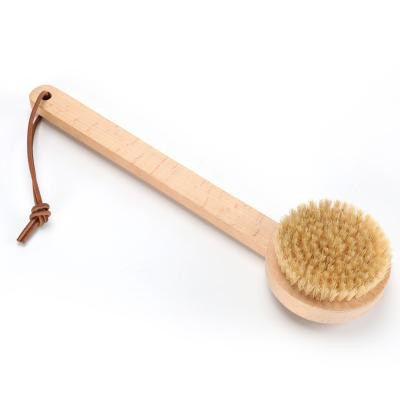 China All Factory Sale Abeis Logo Sisal Bath Brush Wooden Custom Bath Brush Natural Long Handle Body Brush for sale