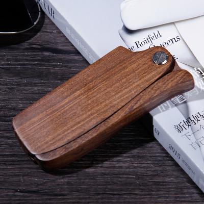 China Beauty Care Makeup Tools Hot Sale Custom Wooden Folding Comb Abeis Logo Portable Black Gold Good Wood Beard Styling Comb For Man for sale