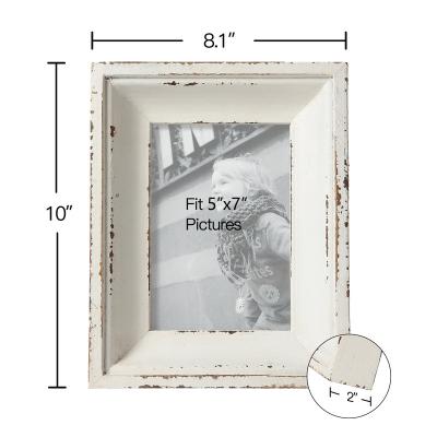 China Photo Frame Simple Rustic Traditional Practical Rectangular White Light Wood Handmade Picture Frame for sale