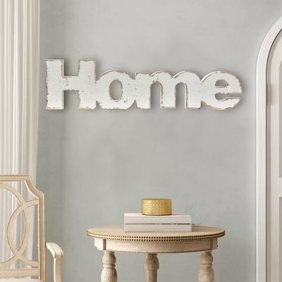 China Europe Retro Large White Wash Natural Wooden Alphabet Products Wall Table Decoration DIY Wood Home Decor for sale