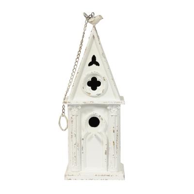 China Breathable Handwork Vintage Shabby Chic Garden Decor Wooden Aviary for sale