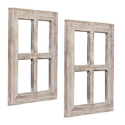 China China Hanging Farmhouse Distressed White Window Sashes for Wall, Rustic Wood Wall Decor 11