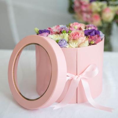 China 15 Years Free Sample Factory Logo Factory Price Round Luxury Custom Made Paper Rose Flower Box Handmade for sale