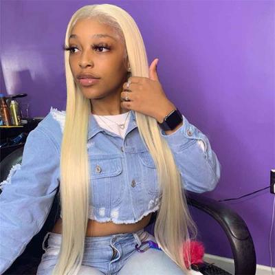 China Blonde 613 Color Wave Full Lace Wigs 10A HD Human Hair Vendors Full Lace Wigs Silky Straight Blonde 613 Natural Virgin Glueless Hair for sale