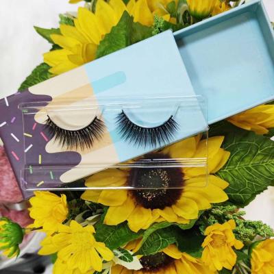 China Good Quality Eco-Friendly Cartoon False Eyelash Boxes Brown Color Tape Cotton Stick Queen Mink Eyelashes for sale