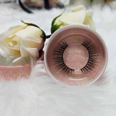 China Good Quality Custom Your Own Logoindividule Luxury Round Eyelash Box Matte Black And Gold Glitter Packaging Premium False Mink False Eyelashes for sale