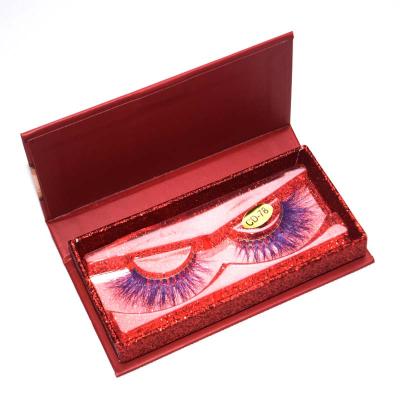 China Good Quality Private Label Colored Mink Eyelash 3D Mink Eyelash Christmas Halloween Lashes Colored Eyelashes for sale