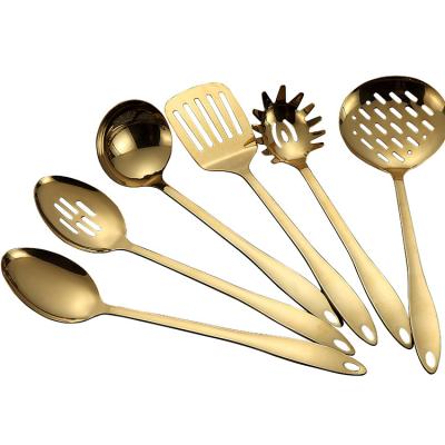 China Sustainable High Quality Copper Rose Golden Vintage Stainless Steel Kitchen Utensils Cooking Tools for sale