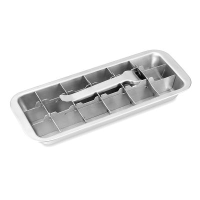 China Sustainable Home and Kitchen Wholesale High Quality Ice Cube Molds Aluminum Stainless Steel Customized 18 Slot Ice Cube Tray for sale