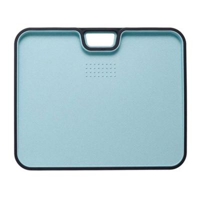 China Viable Hot Selling Double Side Outer Wheat Straw Plastic Cutting Board with Juice Groove and Big Handle for sale