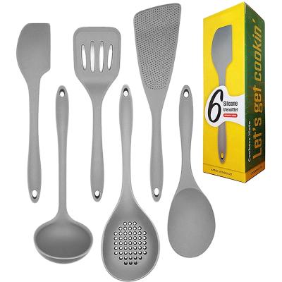 China New Product Dustproof 6pcs Cooking Tool Utensil Kitchen Accessories Silicone Spatula Set for sale