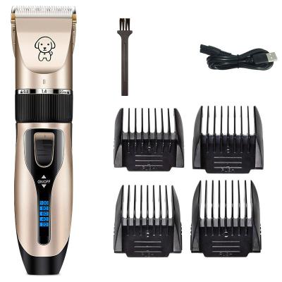 China Professional Safety Pet Cat Dog Clippers Dogs Grooming Clipper Groomer Kit USB Rechargeable Low Noise Pets Hair Trimmer for sale