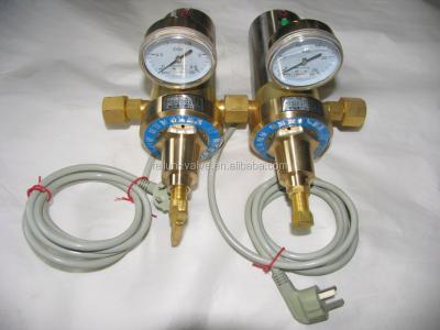 China feilun brass brand YQT-11,11A CO2 regulator for CO2 manifold with electric heater for sale