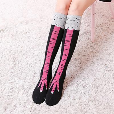 China Japanese style couples antibacterial creative comic knee bumps high chicken feet printed knocks stovepipe exaggerated low for sale