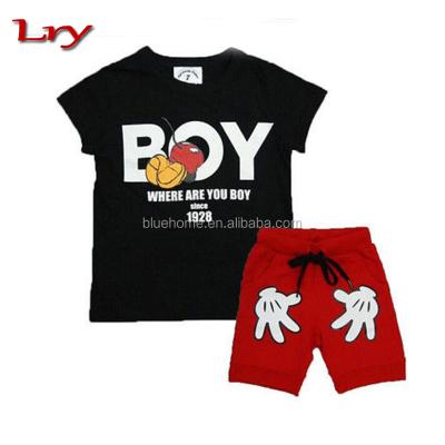 China Comfortable 2 PCS Toddler Boy Kids Outfits T-shirt+Shorts Clothes Set 2-7Y Fashion Boy's Clothing for sale