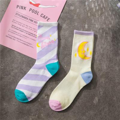 China 2018 Antibacterial Autumn And New Winter Socks Moon Stars Japanese Student Tube Socks From China Manufacture for sale