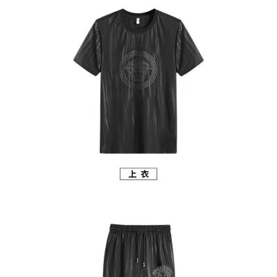 China QUICK DRY short-sleeved sports suits 2023 summer new fashion men's T-shirt Korean men's clothing two-piece for sale