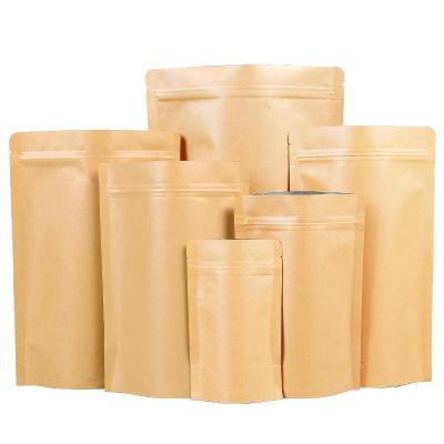 China Recyclable Custom Printed Kraft Paper White Paper Bag Smell Proof Brown Kraft Rack Up Coffee Bags Ziplock Pouch Paper Packaging for sale