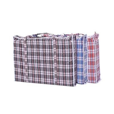 China Collapsible Collapsible Plastic Storage Woven Laundry Bags With Zippers And Handles for sale