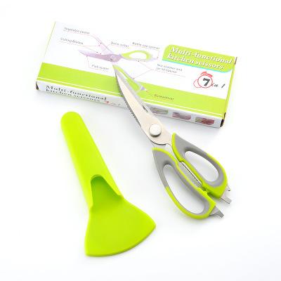 China High Quality Cut 8 Cut In 1 Kitchen Scissors With Magnetic Holder for sale