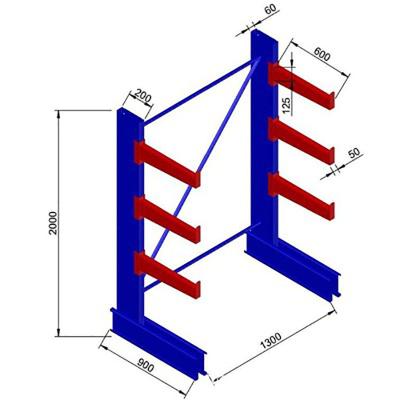 China Good Load Capacity Durable Warehouse Storage Heavy Duty Cantilever Pallet Rack for sale