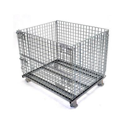 China Collapsible Heavy Duty Stackable Welded Steel Transport Metal Wire Mesh Pallet Cage for sale