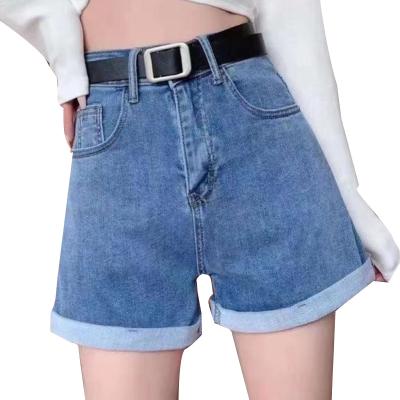 China QUICK DRY Wide Leg Classic Streetwear Jeans Shorts High Waist Pockets Slim Fit Shorts Denim Shorts Custom Women for sale