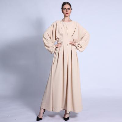 China Soft And Comfortable Women's Abaya Simple Dress Satin Soft Comfortable Women's Maxi Dress Middle Eastern Muslim Super Round Maxi Dress for sale