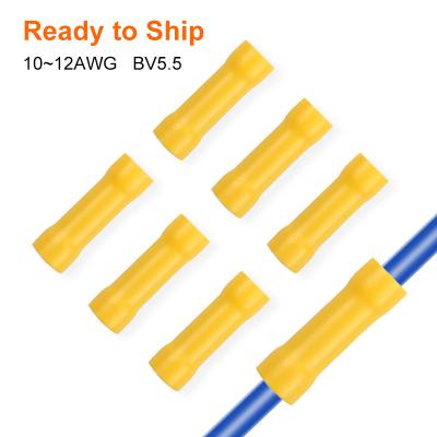 China Yellow BV5.5 spades 10~12 A.W.G. insulated electrical wire end cold terminal terminals BV 5.5 BV5.5 for sale