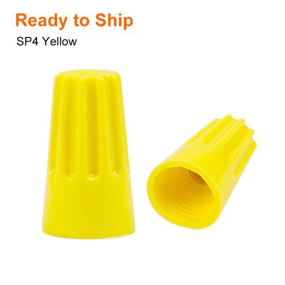 China SP4 Yellow Galvanized Spiral Steel Screw On Yellow Electrical Wire Termination SP4 SP4 Connectors for sale